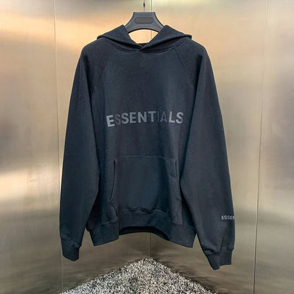 ESSENTIALS Hoodies Men Sweatshirts Reflective Letter Printing Fleece Oversized Hoodie Fashion Hip hop Unisex Essentials Pullover