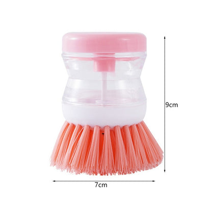 Kitchen Wash Pot Dish Brush Washing Utensils with Washing Up Liquid Soap Dispenser Household Cleaning Accessories