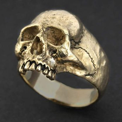 Chenrui Wish Zinc Alloy Mechanical Skull Head Men's Ring with European and American Popular Punk Style Inlaid Ring