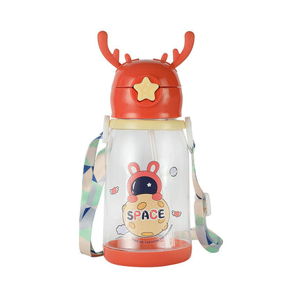 New Internet Red Cup cartoon water Cup children's large capacity antler plastic cup student gift sippy cup wholesale