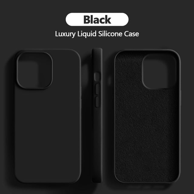 Original Liquid Silicone Case For iPhone 15 14 13 12 11 Pro Max Case For iPhone 13 12 mini X XR XS MAX 8 7 Plus Shockproof Cover