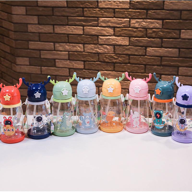 New Internet Red Cup cartoon water Cup children's large capacity antler plastic cup student gift sippy cup wholesale