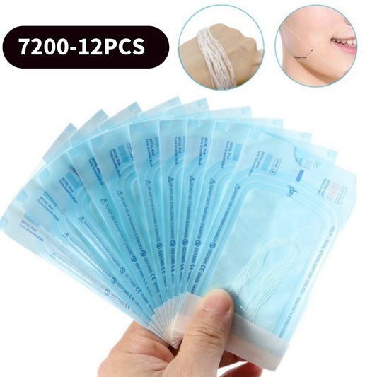 7200-12PCS Absorbent Collagen Threads No Needle Gold Protein Line Anti Aging Women Collagen Face Filler Protein Thread Skin Care