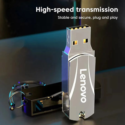 Lenovo Metal 2TB USB Disk Flash Drive USB 3.0 High Speed File Transfer 16TB 8TB Ultra-large Capacity Waterproof Mechanical Style