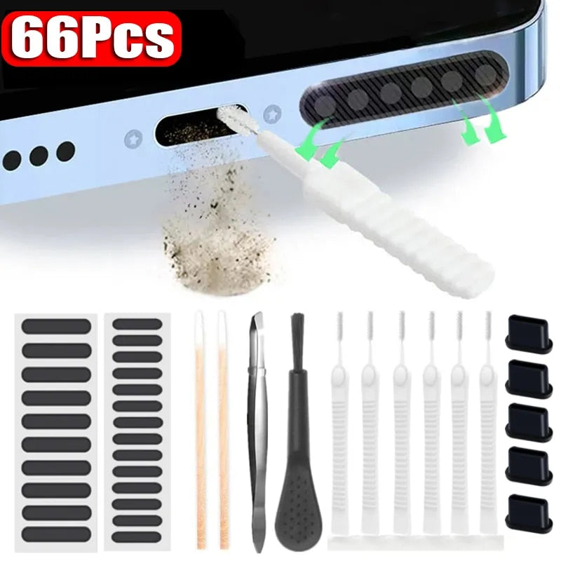 Universal Phone Speaker Port Dust Removal Cleaner Tool Kit Set For iPhone Samsung Xiaomi Universal Phones Dust Cleaning Brush