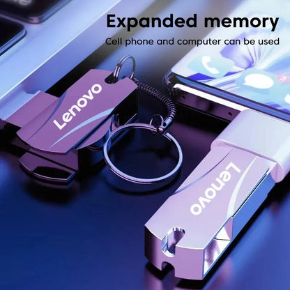 Lenovo Metal 2TB USB Disk Flash Drive USB 3.0 High Speed File Transfer 16TB 8TB Ultra-large Capacity Waterproof Mechanical Style