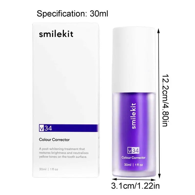 V34 Purple Safe Teeth Whitening Toothpaste Teeth Cleaning Remove Yellow Stains Fresh Breath Toothpaste Dental Care Products
