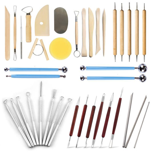 Pottery Sculpting Tools Set Ceramic Detail texture Shaping Blade Clay Modeling Stainless Steel Tool Kit Carving Hole Punch