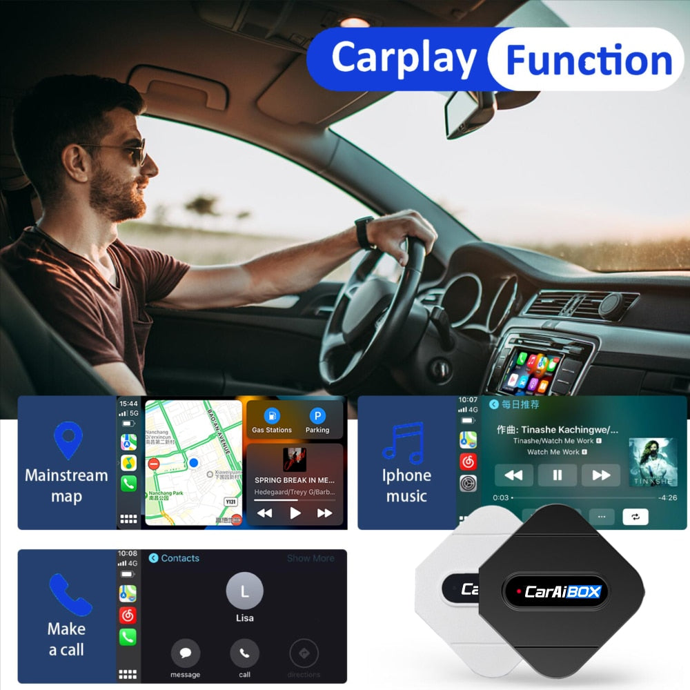 CARVIEW Carplay AI Box Car OEM Wired CarPlay to Wireless CarPlay Linux System Fast Connect Smart Mini AI Box USB Plug and Play