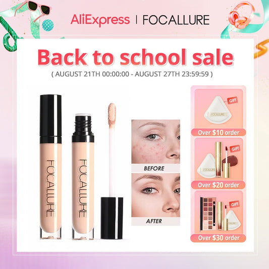 FOCALLURE 7 Colors Face Concealer Waterproof Full Coverage Long-lasting Moisturizing Smooth Liquid Foundation Makeup Cosmetics