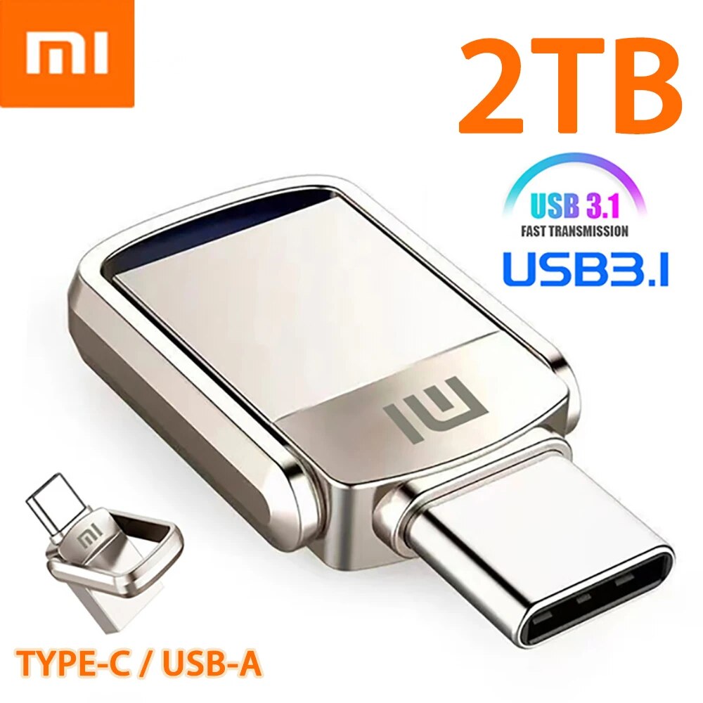 Xiaomi U Disk 2TB 1TB USB 3.1 Type-C Interface 256GB 128GB 512GB Mobile Phone Computer Mutual Transmission Portable USB Memory