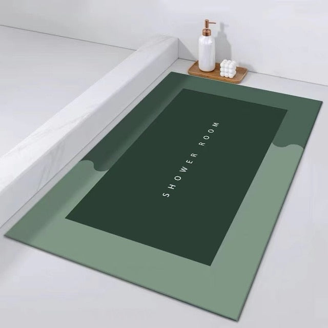 Super Absorbent Bathroom Mat Non-Slip Diatom Mud Toilet Pad Quick-Drying Floor Mat Bath Mat