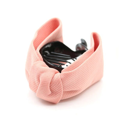 Korean Sweet Fabric Bow Hair Claw Elegant Women Solid Cloth Ties Banana Hair Crab Clips Ponytail Hold Girl Hair Accessories