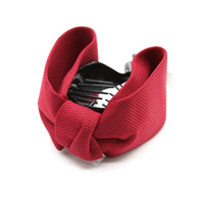 Korean Sweet Fabric Bow Hair Claw Elegant Women Solid Cloth Ties Banana Hair Crab Clips Ponytail Hold Girl Hair Accessories