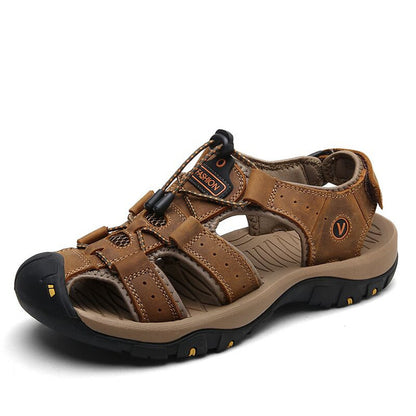 Vancat New Big Size Genuine Leather Cowhide Men Sandals