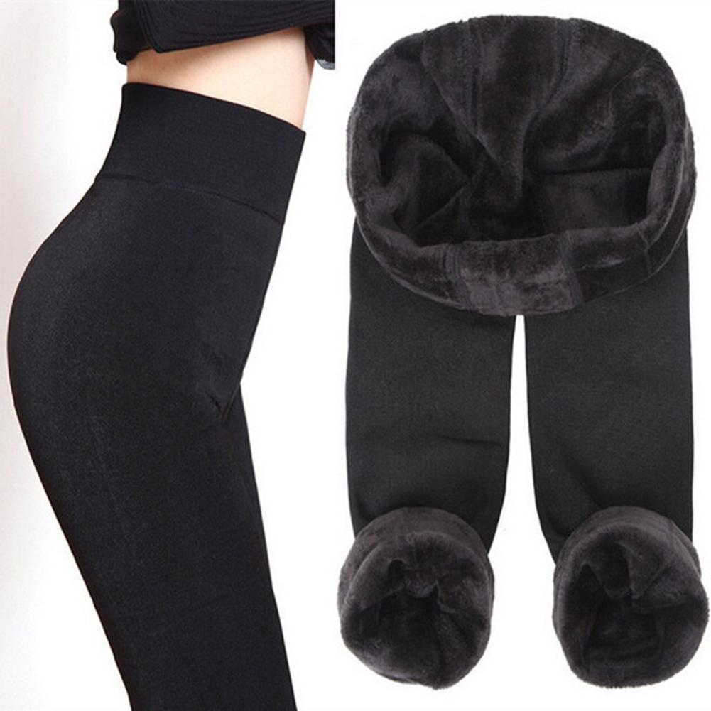 High Waist Thick Warm Fur Women's Fleece Leggings