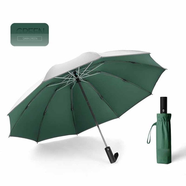 Windproof Automatic Folding Inverted Umbrella with Reflective Stripe