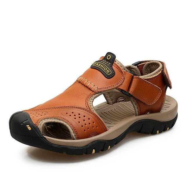 Vancat New Big Size Genuine Leather Cowhide Men Sandals