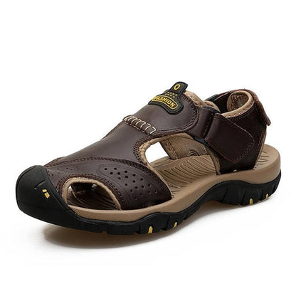 Vancat New Big Size Genuine Leather Cowhide Men Sandals