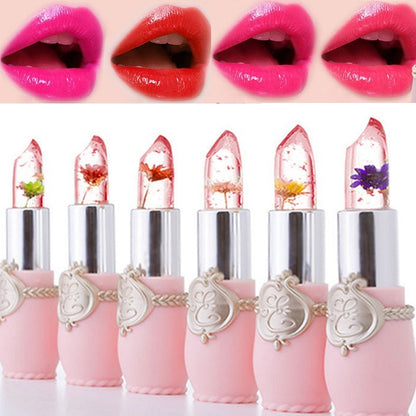 Transparent Jelly Flower Lipstick Temperature Color Change Lip balm