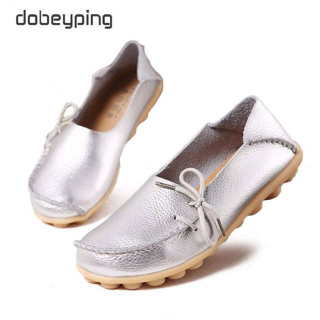 New Moccasins Women Flats  Autumn Woman Loafers Genuine Leather
