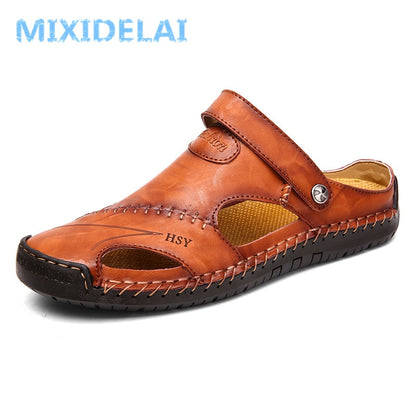 Summer Sandals Men Leather Classic Roman Sandals