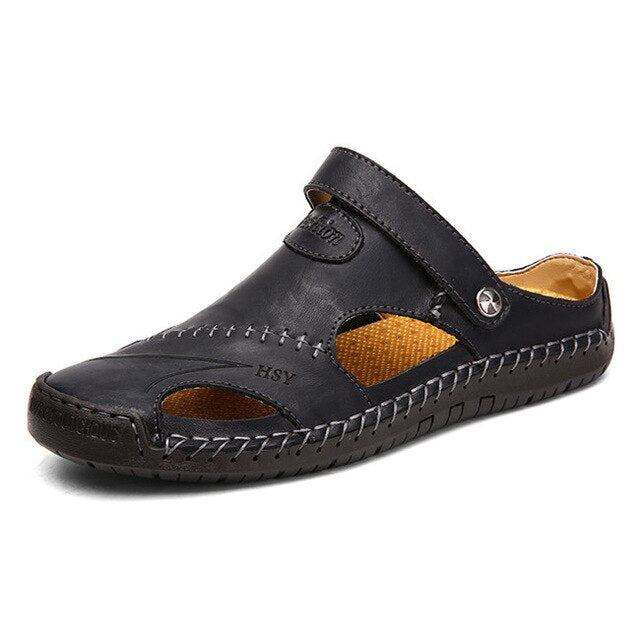 Summer Sandals Men Leather Classic Roman Sandals