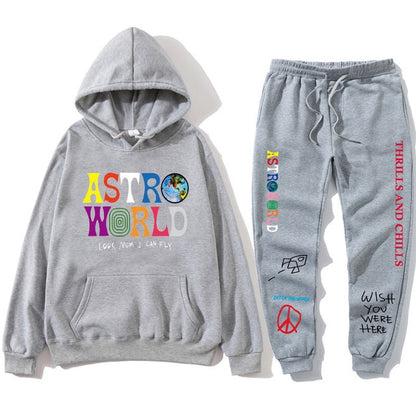 TRAVIS SCOTT ASTROWORLD  HOODIES  Print  men's Pullover Sweatshirt Hoodie Sports Pants