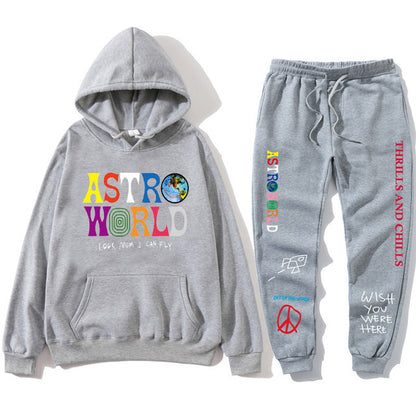 TRAVIS SCOTT ASTROWORLD  HOODIES  Print  men's Pullover Sweatshirt Hoodie Sports Pants