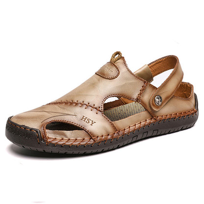 Summer Sandals Men Leather Classic Roman Sandals