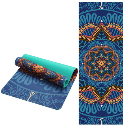 6 MM Lotus Pattern Suede TPE Yoga Mat Non-slip