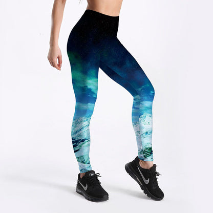 Women Hot Leggings Digital Print Ice and Snow Fitness Sexy