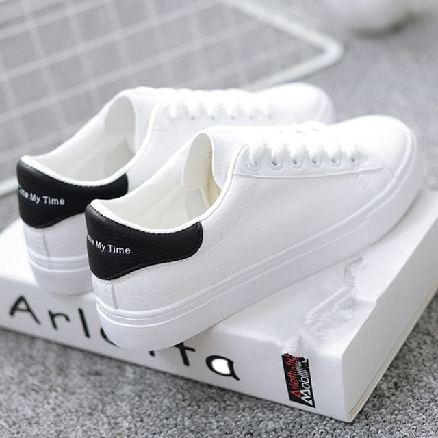 HOT Women Sneakers Fashion Breathable Vulcanized  leather Platform