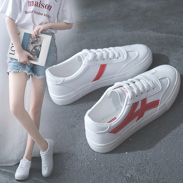 HOT Women Sneakers Fashion Breathable Vulcanized  leather Platform