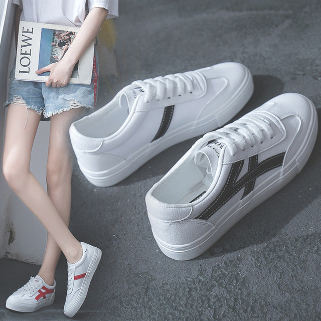 HOT Women Sneakers Fashion Breathable Vulcanized  leather Platform