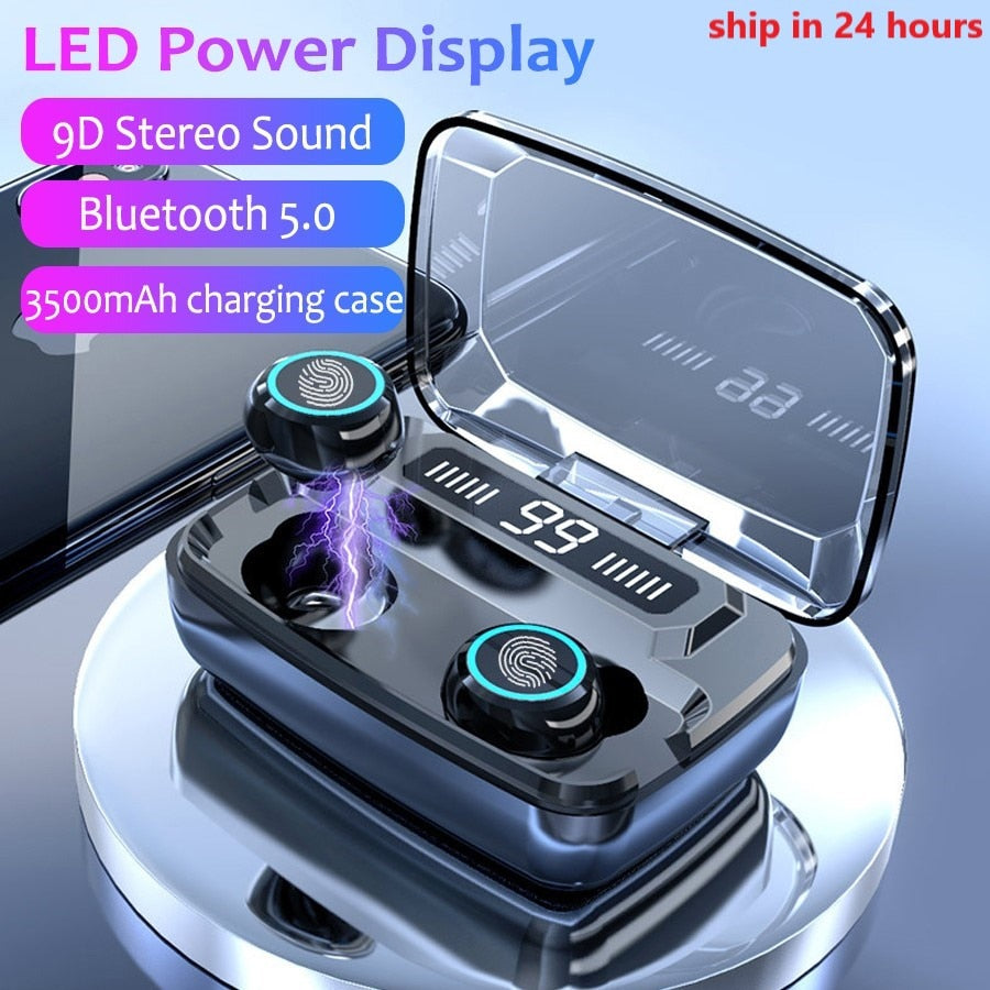 3500mAh LED Bluetooth Wireless Earbuds TWS Touch Control