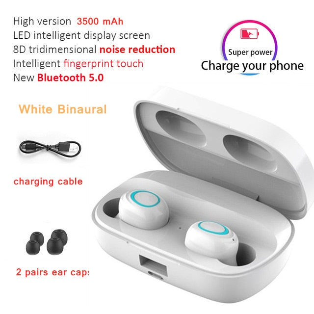 3500mAh LED Bluetooth Wireless Earbuds TWS Touch Control