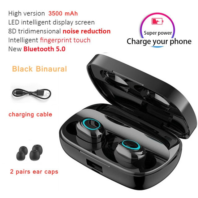 3500mAh LED Bluetooth Wireless Earbuds TWS Touch Control