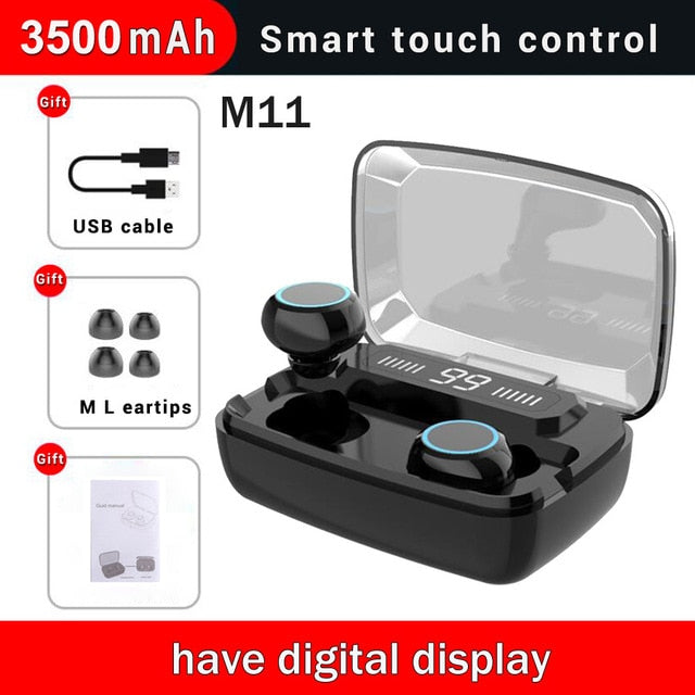 3500mAh LED Bluetooth Wireless Earbuds TWS Touch Control