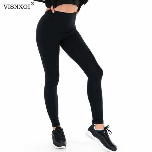 VISNXGI Casual Leggings Elastic Leggings Women Fitness High Waist Pants Push Up Spandex