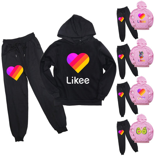 Sweatshirt Pants Suit Kids Hoodie LIKEE Girls Long Sleeve Hoodies Pullover for Children