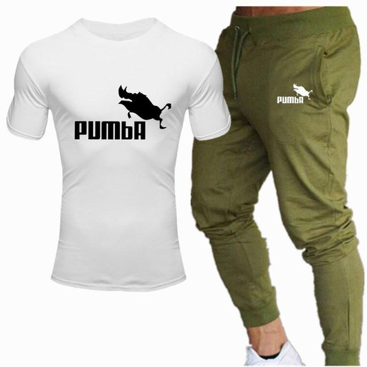 new men's Pumba Printed t shirt+ pants tracksuit