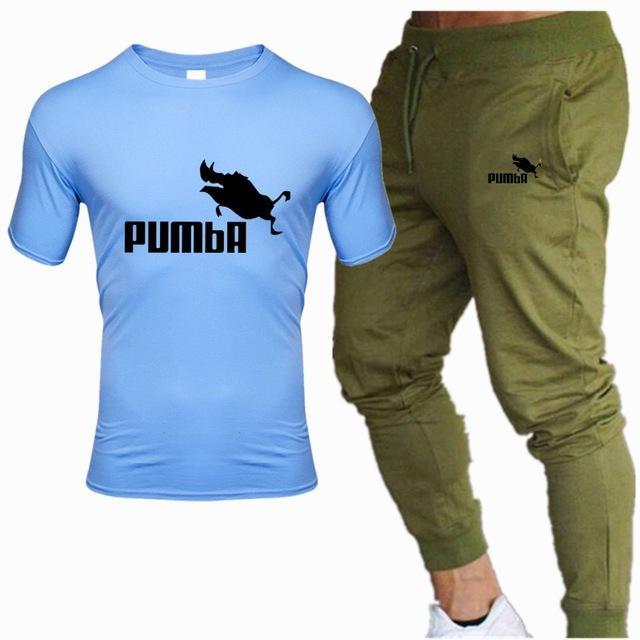 new men's Pumba Printed t shirt+ pants tracksuit