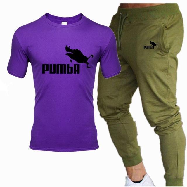 new men's Pumba Printed t shirt+ pants tracksuit