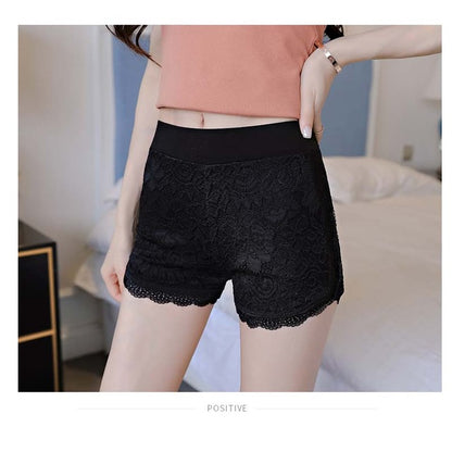 new lace three-point leggings large size outer wear  double lace anti-light pants