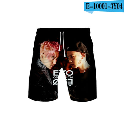 Kpop EXO 3D Printed Fashion Two Piece Set  Streetwear Clothes