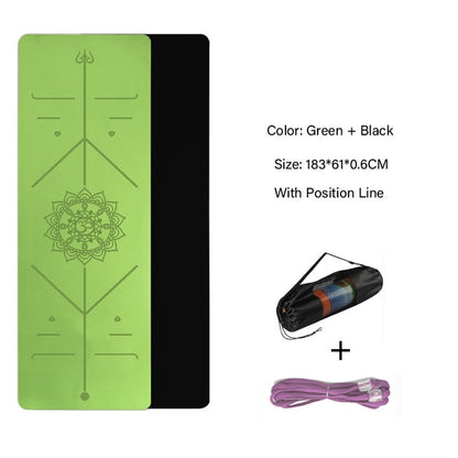 TPE Yoga Double Layer Non-Slip Mat Yoga with Position Line