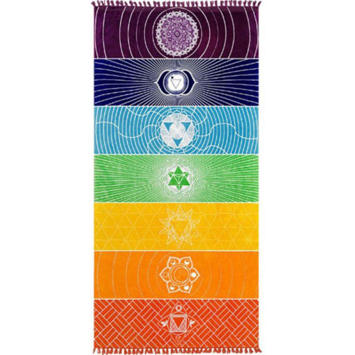 1Pcs Tassels Chakra Tapestry Towel Mandala Boho Yoga Mat