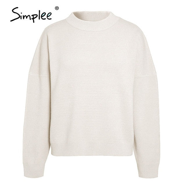 Simplee Women geometric khaki knitted sweater Hounds tooth pullover sweater