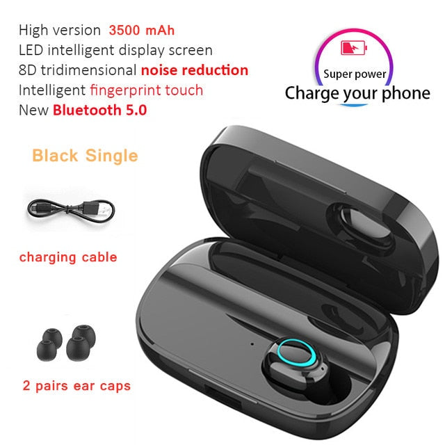 3500mAh LED Bluetooth Wireless Earbuds TWS Touch Control